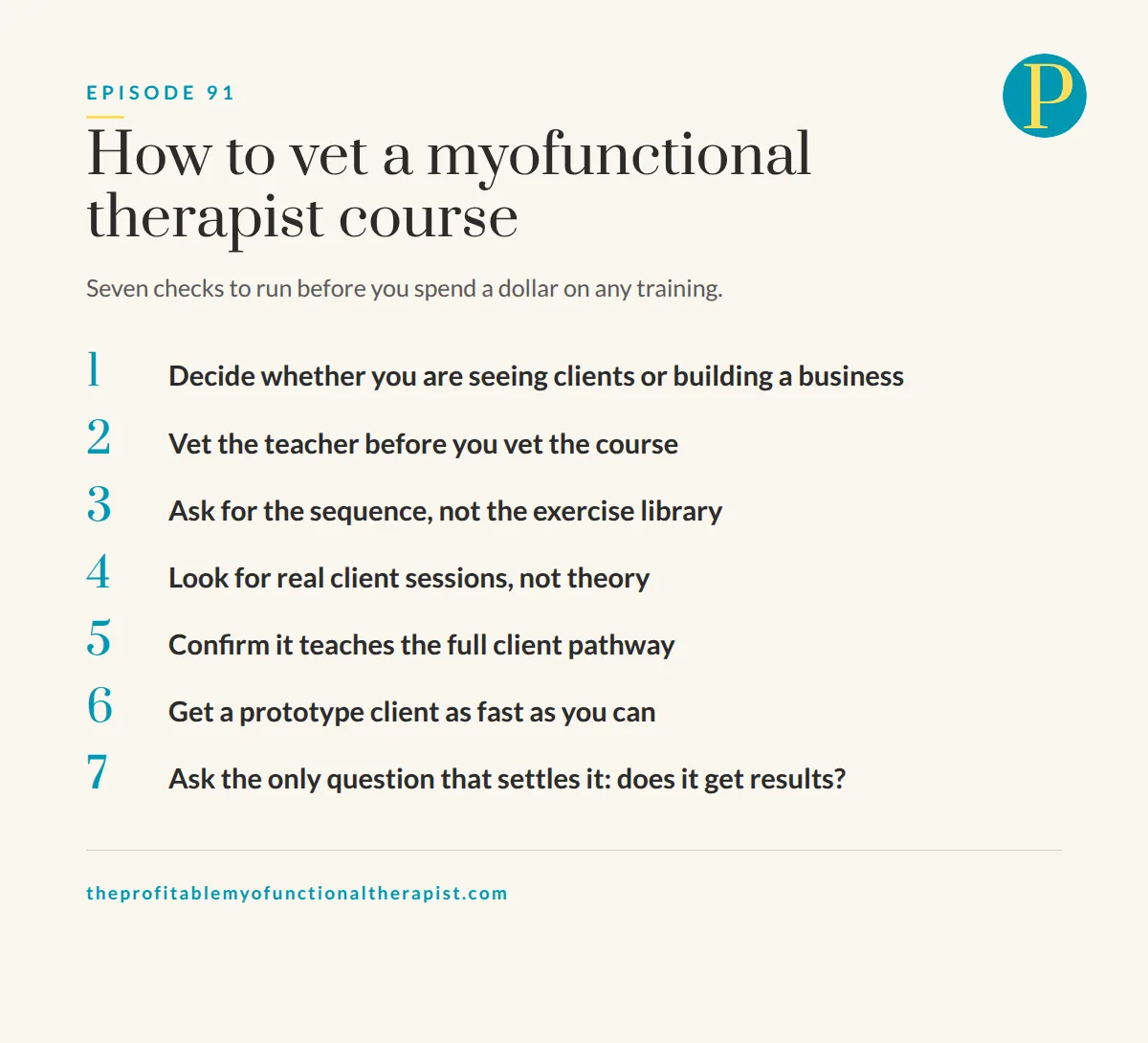 Seven checks to run before you pay for a myofunctional therapist course